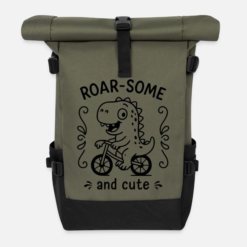 Roarsome - Rolltop Rucksack - Olive/Schwarz
