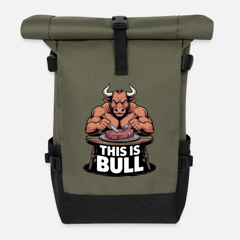 This Is Bull Meat Edition - Roll Top Backpack - olive/black