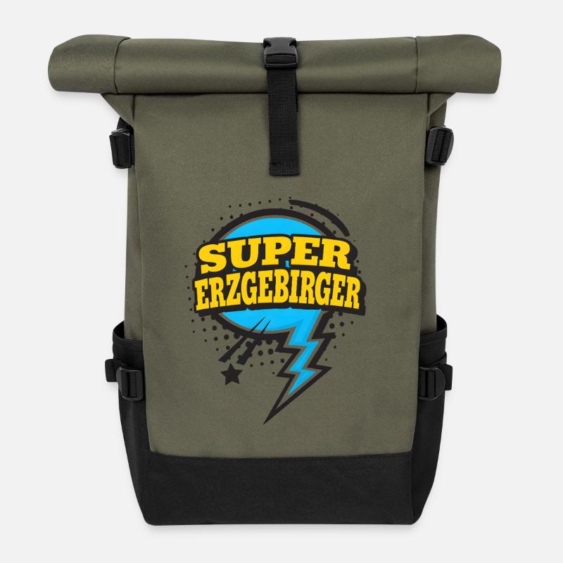 Super Erzgebirger - Rolltop Rucksack - Olive/Schwarz