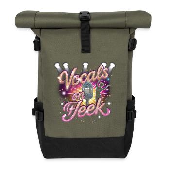 Karaoke Karaokesänger Vocals On Fleek - Rolltop Rucksack - Olive/Schwarz - Vorne