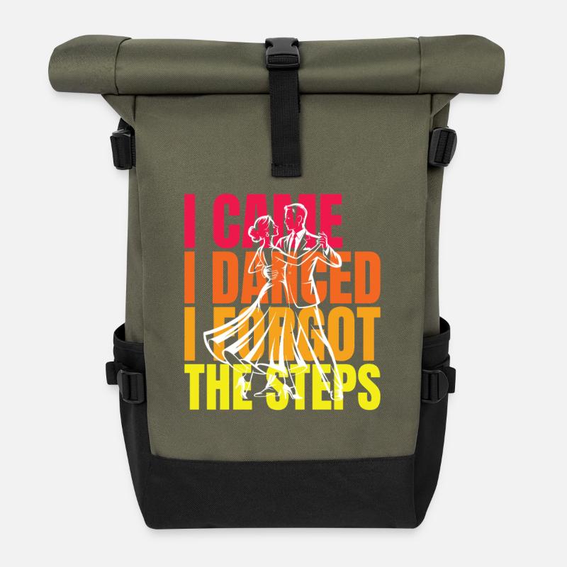 Gesellschaftstanz Tanztraining Ballroom Geschenk - Rolltop Rucksack - Olive/Schwarz