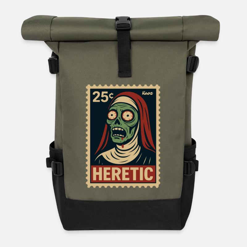 Heretischer Zombie-Design im Vintage-Stil - Rolltop Rucksack - Olive/Schwarz