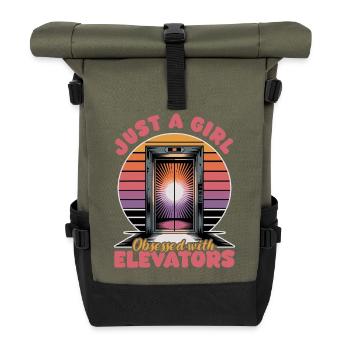 Elevator toddler & kids - Roll Top Backpack - olive/black - Front