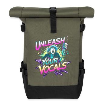 Karaoke Karaokesänger Unleash Your Vocals - Rolltop Rucksack - Olive/Schwarz - Vorne