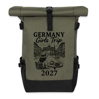 Germany Girls Trip 2027 - Rolltop Rucksack - Olive/Schwarz - Vorne