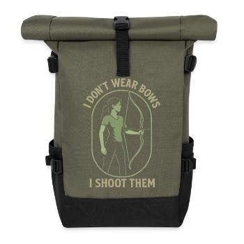 Je ne porte pas d'arc, je tire dessus, dit l'archer - Sac à dos roll top - olive/noir - Devant
