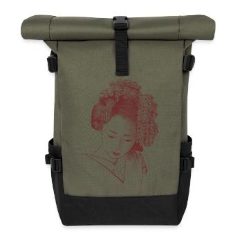 Japanese - Roll Top Backpack - olive/black - Front