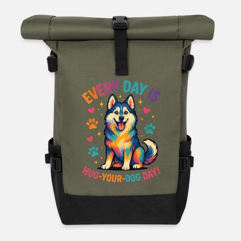 Husky - Rolltop Rucksack - Olive/Schwarz