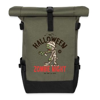 Motif effrayant de crâne de momie zombie pour Halloween - Sac à dos roll top - olive/noir - Devant