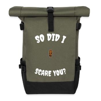 Hallowpea So did I scare you? Halloween peanut - Roll Top Backpack - olive/black - Front