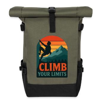  Climb Your Limits – Klettern & Bouldern - Rolltop Rucksack - Olive/Schwarz - Vorne