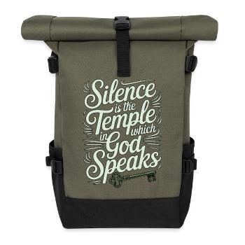 Silence – God Speaks Design - Rolltop Rucksack - Olive/Schwarz - Vorne