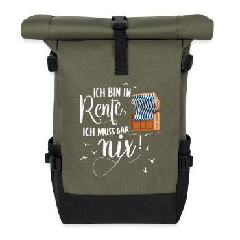 Beach chair I'm retired I don't have to do anything - Roll Top Backpack - olive/black - Front