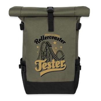 Testeur professionnel de montagnes russes - Sac à dos roll top - olive/noir - Devant