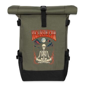 Yoga Teacher Halloween Tarot - Roll Top Backpack - olive/black - Front