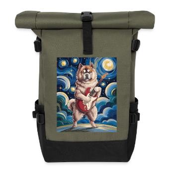 Starry Night Akita - Roll Top Backpack - olive/black - Front
