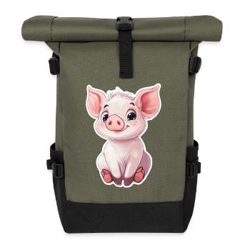 Porc Porcelet - Sac à dos roll top - olive/noir - Devant