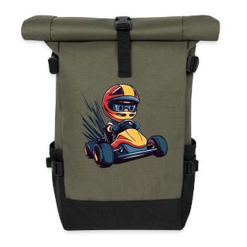 Motif enfant pilote de course - Sac à dos roll top - olive/noir - Devant