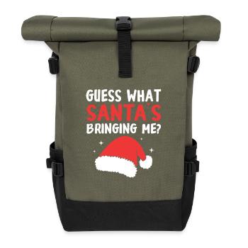 Baby shower Christmas expectant parents - Roll Top Backpack - olive/black - Front