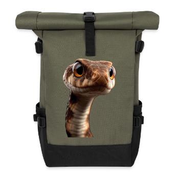 serpent, python, cobra, serpent à sonnettes, serpents - Sac à dos roll top - olive/noir - Devant