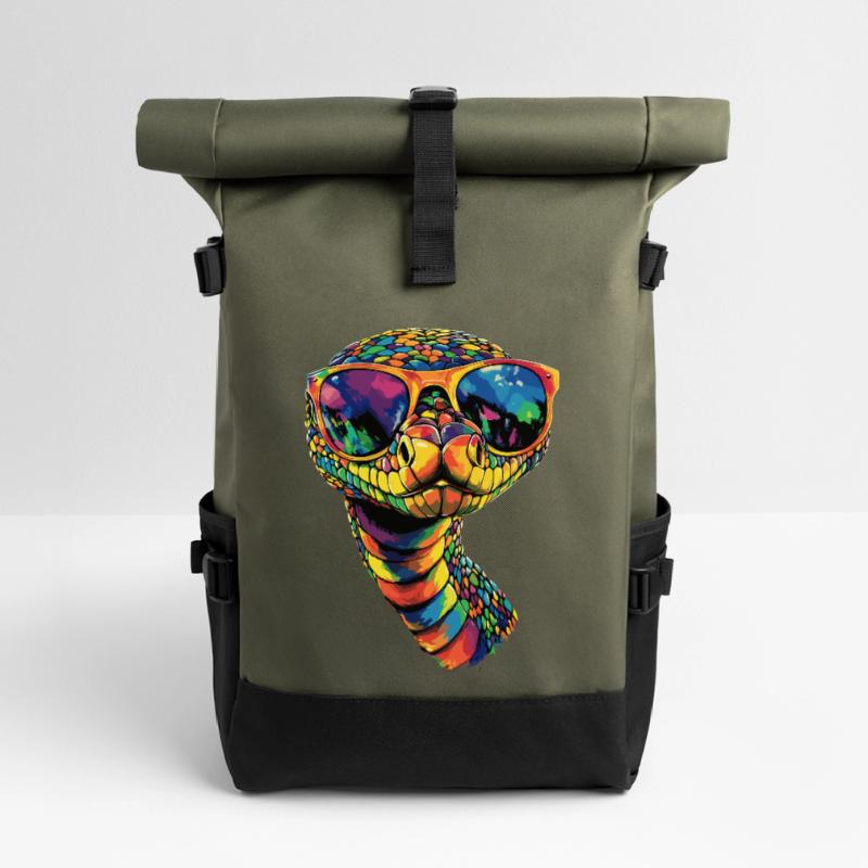 snake, python, cobra, rattlesnake, snakes Roll Top Backpack