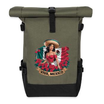 Viva Mexico Tradition and pride with Mexican - Roll Top Backpack - olive/black - Front
