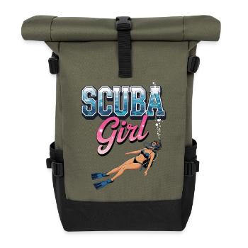 Conception de plongée sous-marine pour fille - Sac à dos roll top - olive/noir - Devant