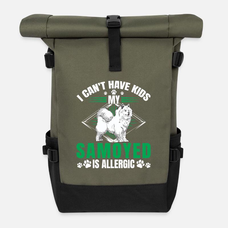 Samojede ist allergisch Schlittenhund - Rolltop Rucksack - Olive/Schwarz