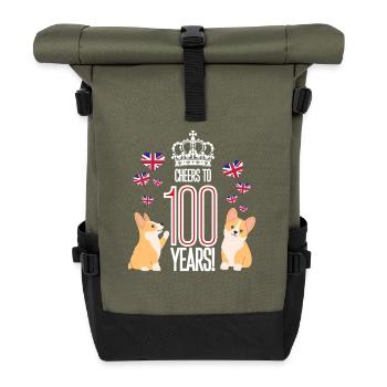 100e anniversaire de la reine en 2026 - Sac à dos roll top - olive/noir - Devant