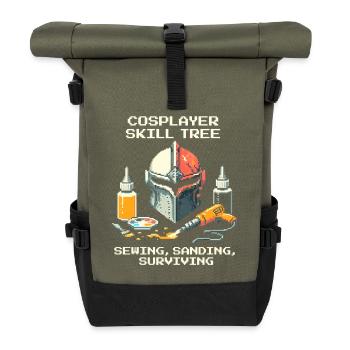 Skilltree: Sewing, Sanding, Survival | Cosplay - Roll Top Backpack - olive/black - Front