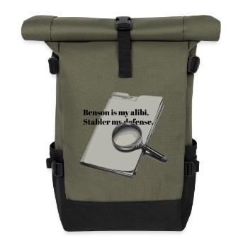 Benson & Stabler | Funny Retro SVU True Crime - Rolltop Rucksack - Olive/Schwarz - Vorne
