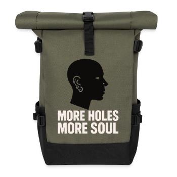 Piercing Addict Body Mod Enthusiast - Rolltop Rucksack - Olive/Schwarz - Vorne