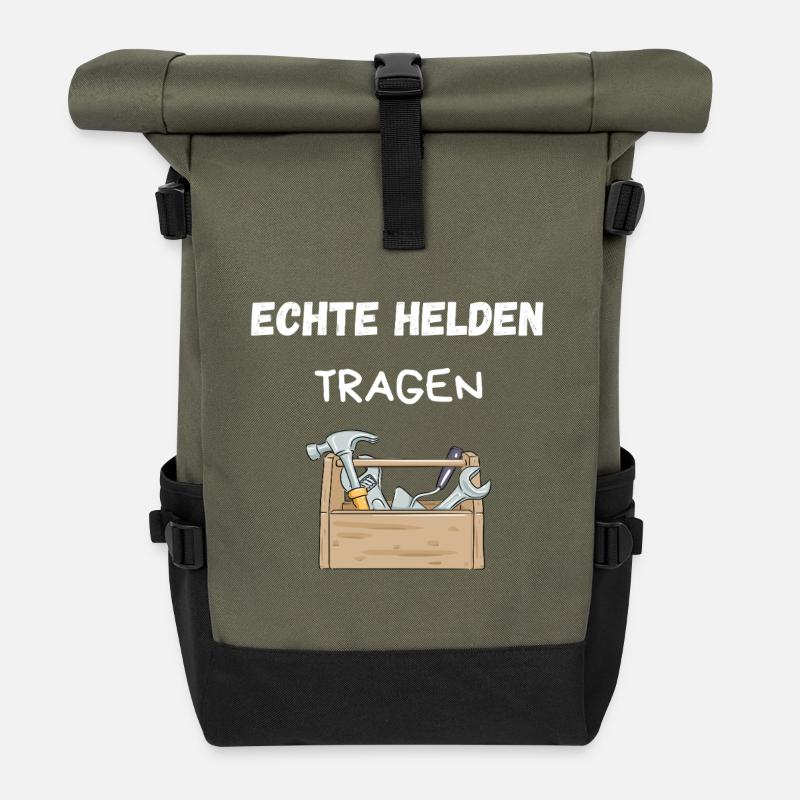 Craftsman Shirt – Real Heroes Wear Tools - Roll Top Backpack - olive/black