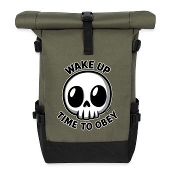 Réveiller un crâne : il est temps d’obéir - Sac à dos roll top - olive/noir - Devant