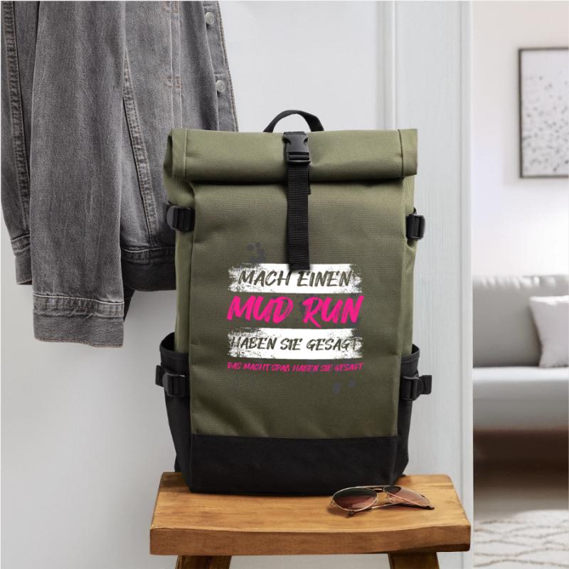 Faire une course dans la boue, une course dans la boue, une course dans la boue, une course dans la boue Sac à dos roll top