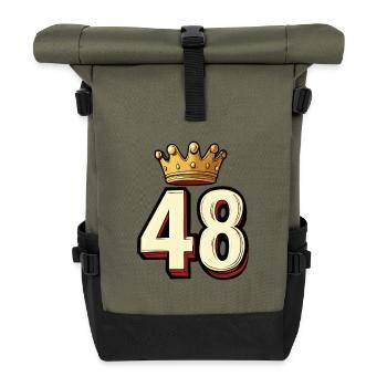 48 Number Crown - Roll Top Backpack - olive/black - Front