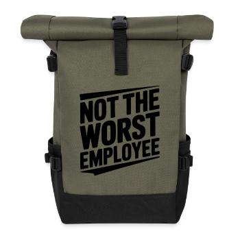 Not The Worst Employee - Roll Top Backpack - olive/black - Front