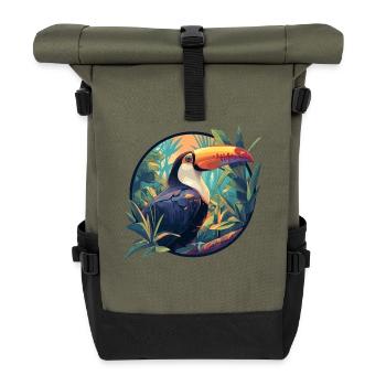Toucans Toucan - Roll Top Backpack - olive/black - Front