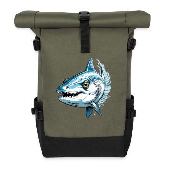 Blue predator aggressor - Roll Top Backpack - olive/black - Front