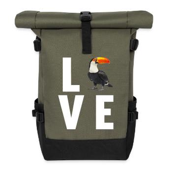 Toucans Toucan - Roll Top Backpack - olive/black - Front