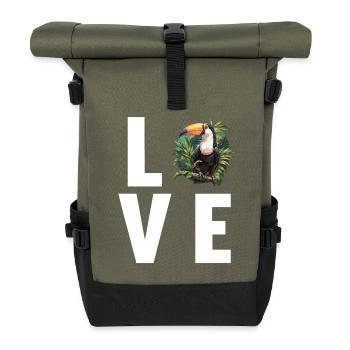 Toucans Toucan - Roll Top Backpack - olive/black - Front