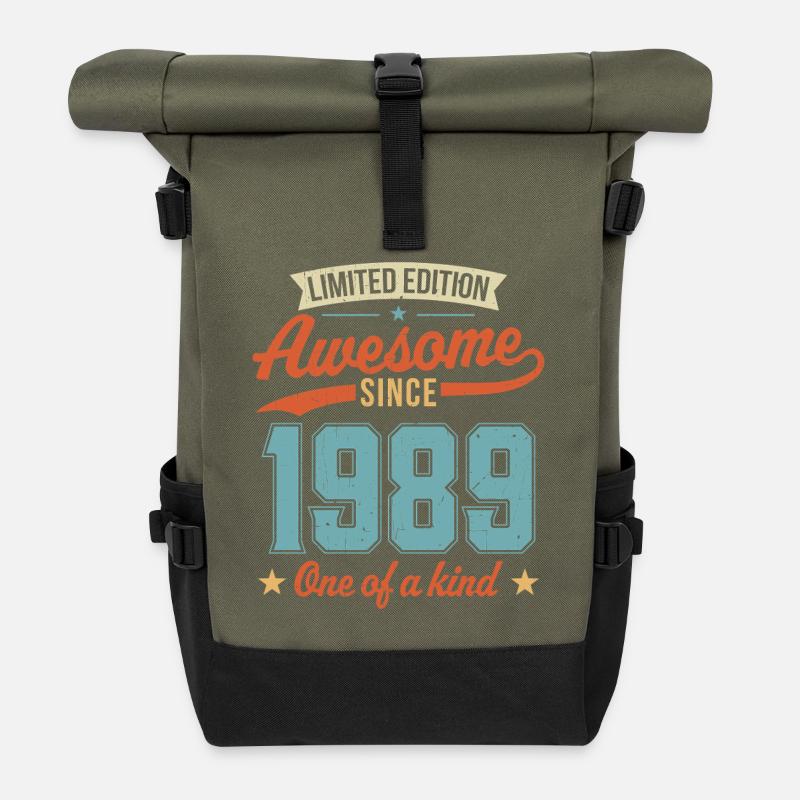 Génial depuis 1989 - Sac à dos roll top - olive/noir