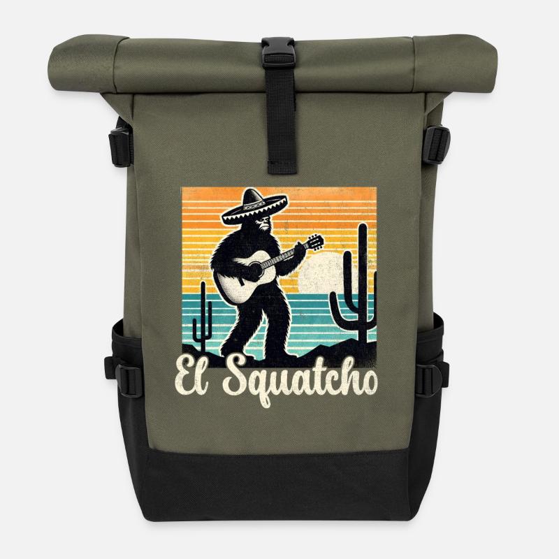 El Squatcho Guitarra Sunset - Roll Top Backpack - olive/black