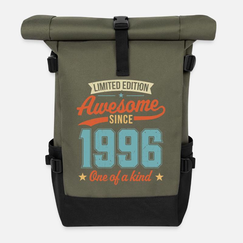 Awesome Since 1996 - Roll Top Backpack - olive/black