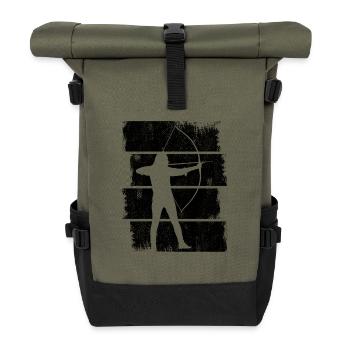 Dessin de tir à l’arc - Sac à dos roll top - olive/noir - Devant
