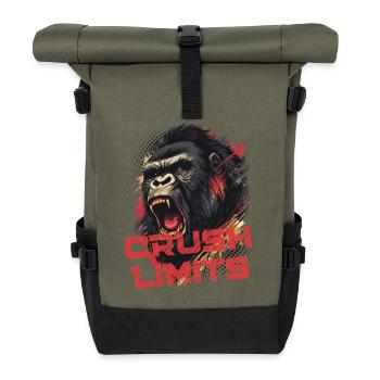 Crush Limits - Gorilla Motivation - Roll Top Backpack - olive/black - Front