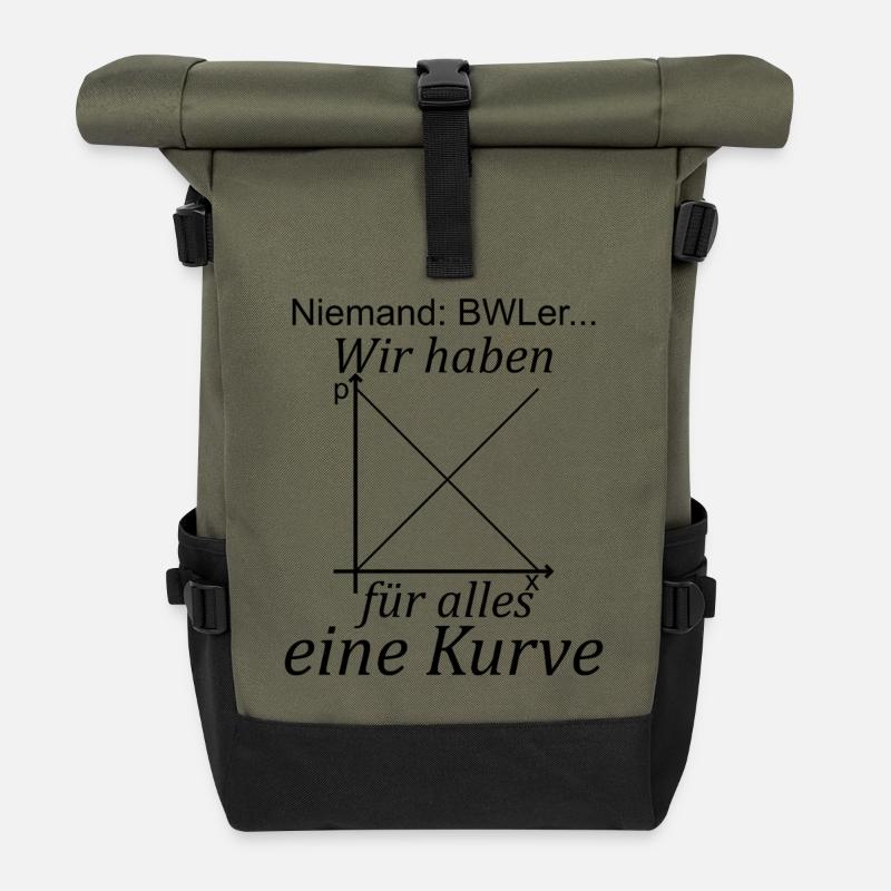 Unispruch "für alles eine Kurve" Studenten - Rolltop Rucksack - Olive/Schwarz