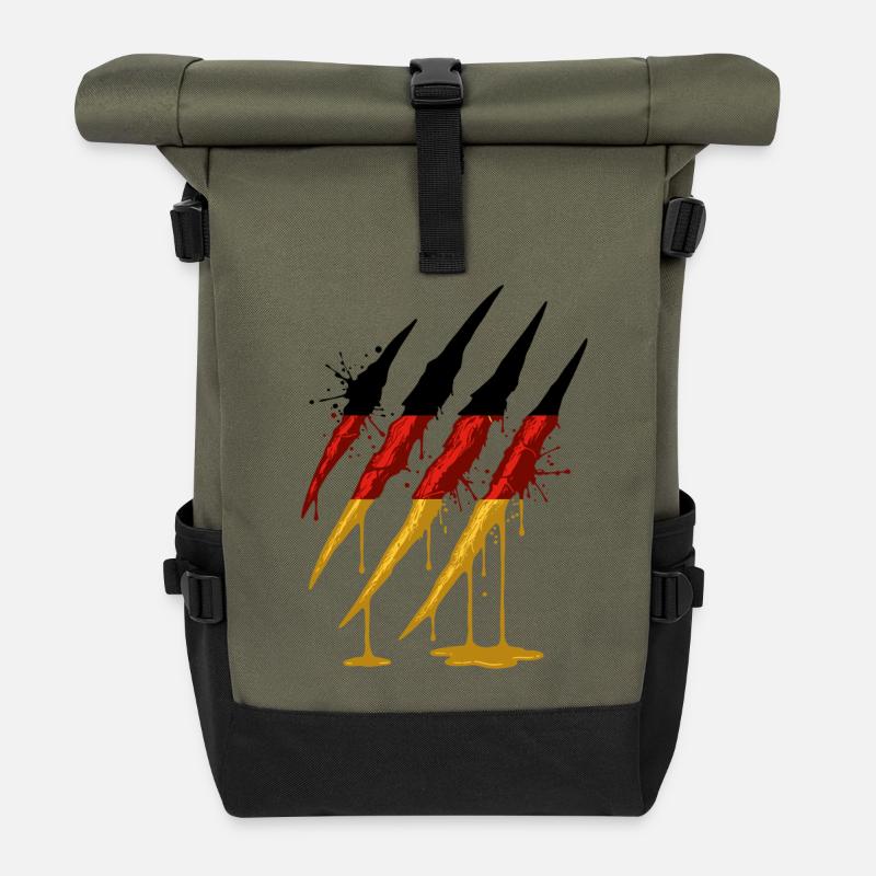 Griffe Allemagne Drapeau Scratch Trace - Sac à dos roll top - olive/noir