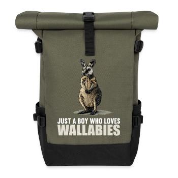 Wallabies Wallaby - Roll Top Backpack - olive/black - Front