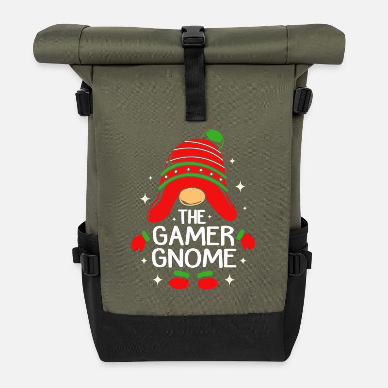 Gnom Gaming Gamer - Rolltop Rucksack - Olive/Schwarz